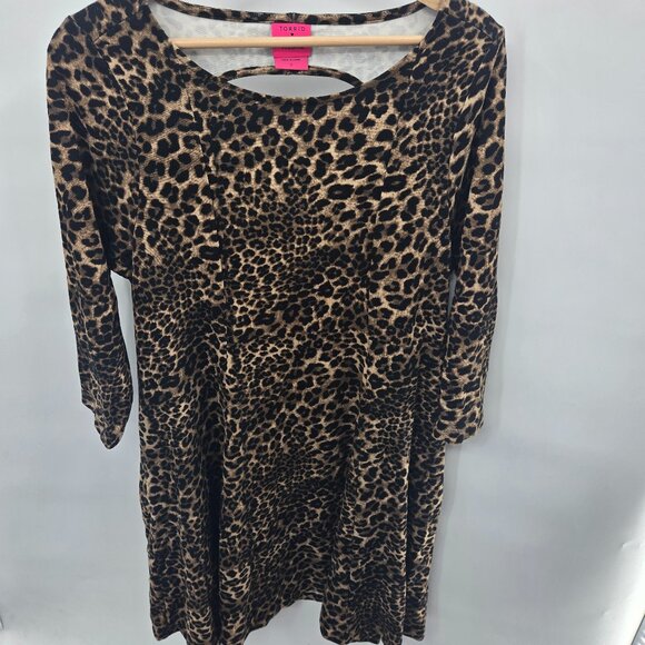 Betsey Johnson X Torrid Animal Print Leopard Ponte Mini Dress Large/12 - Picture 1 of 12